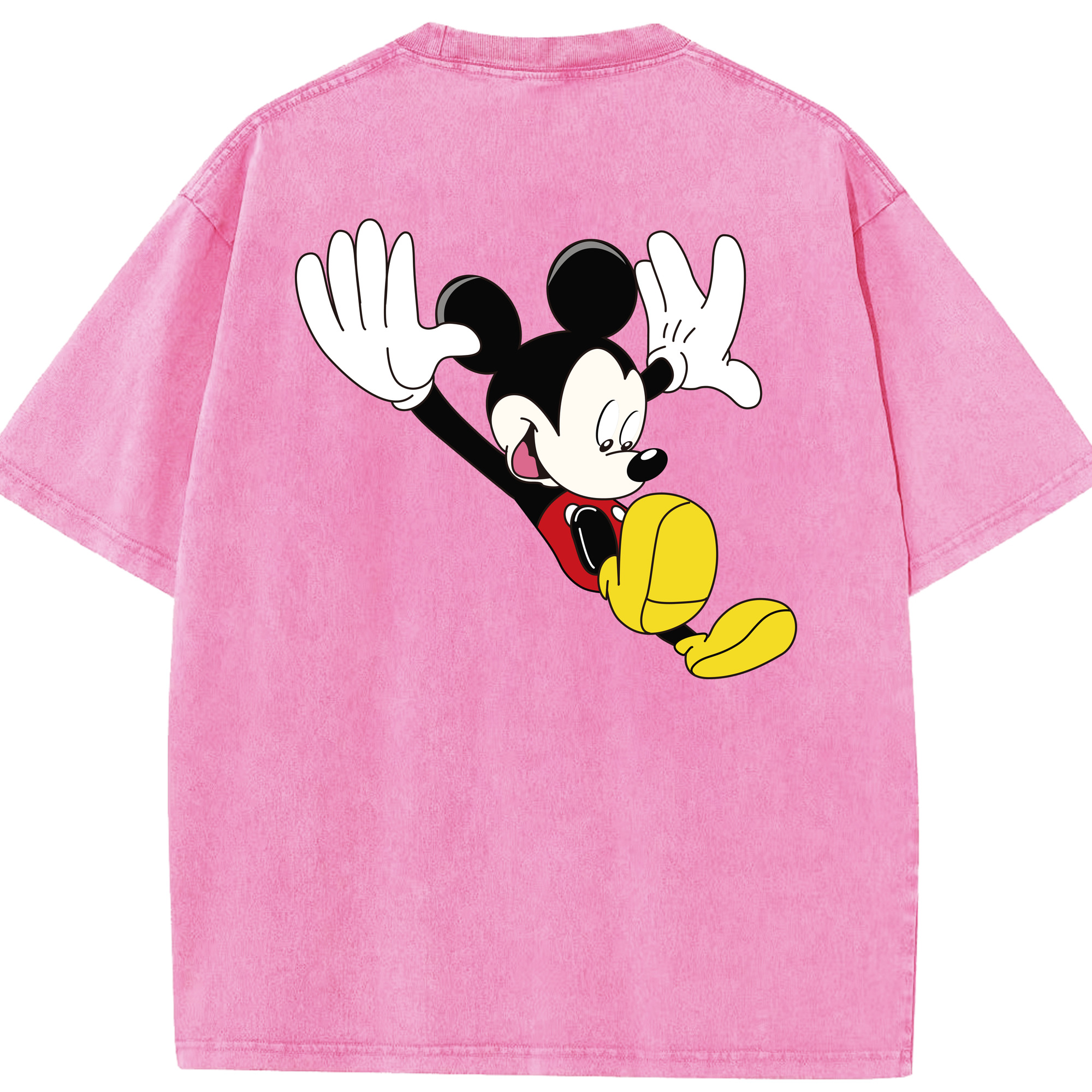 （画像用） ミッキーマウス Mickey Mouse 綿100% ヴィンテージ風 半袖Tシャツ（背面プリント）